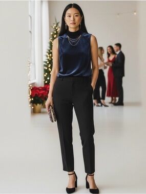 J. Crew Sleeveless Navy Velvet Top